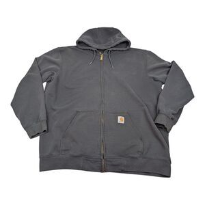 Carhartt Hoodie Sweatshirt Mens XL Black Full Zip Original Fit Workwear K122